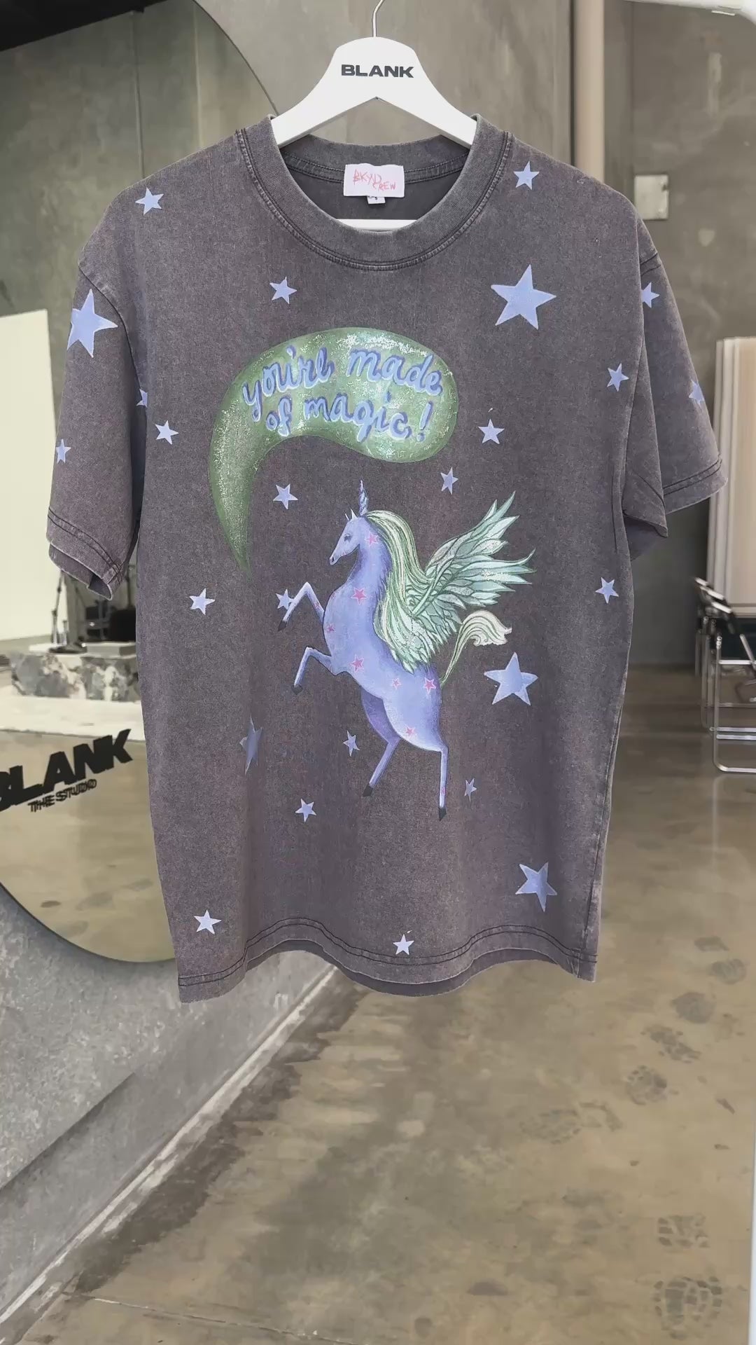 YOU’RE MADE OF MAGIC Acid Wash Grey Tee