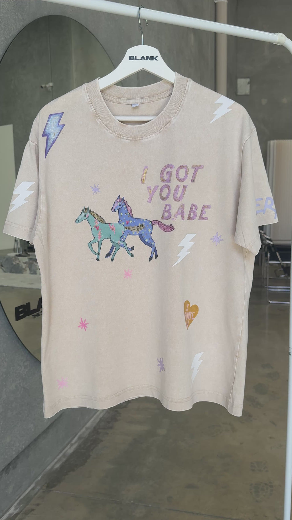 I GOT YOU BABE Ivory Acid Wash Tee
