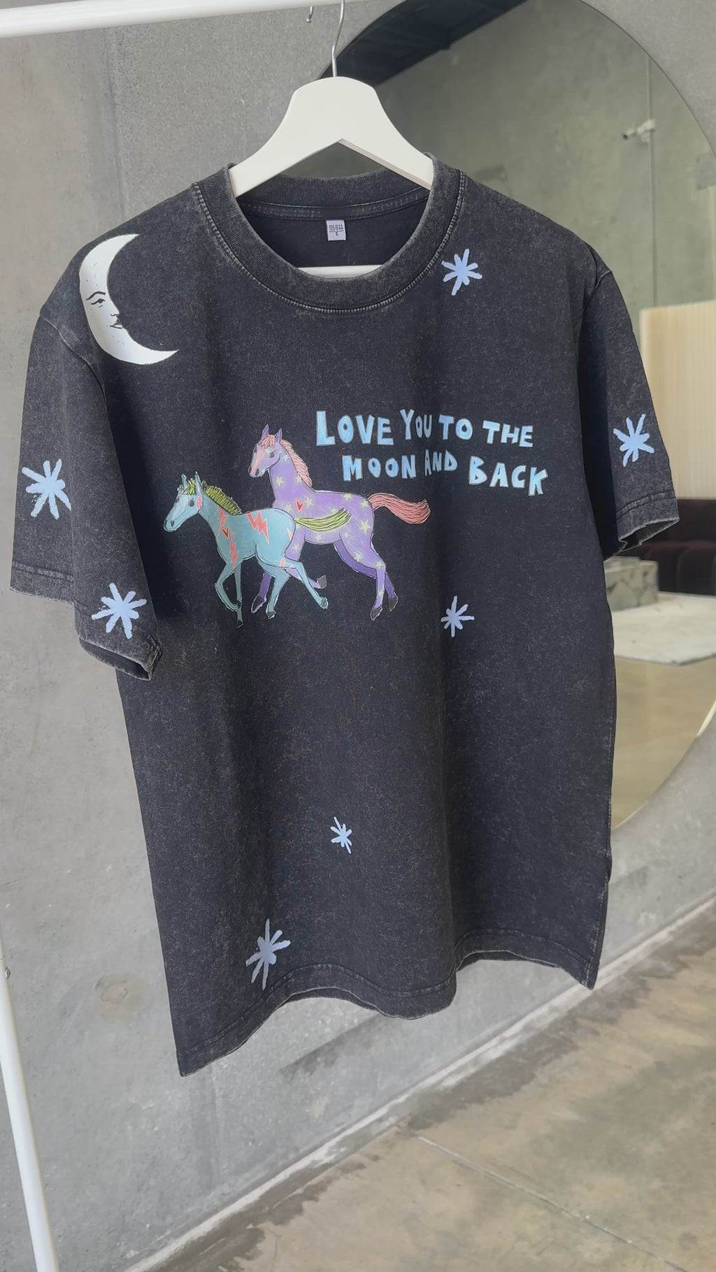 LOVE YOU TO THE 🌙 Acid Wash Tee